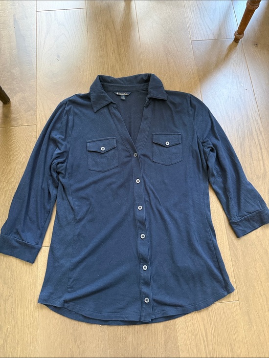 Brooks Brothers Tops - Brooks Brothers Black Collared Button-Up Shirt